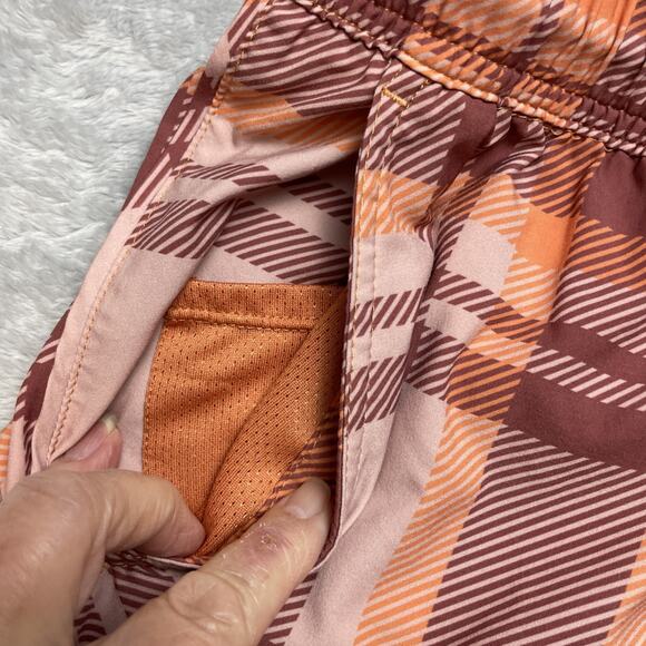 Legends Luka Mesh Shorts Mens XL Orange Plaid 9" Inseam Unlined Performance - Picture 4 of 8